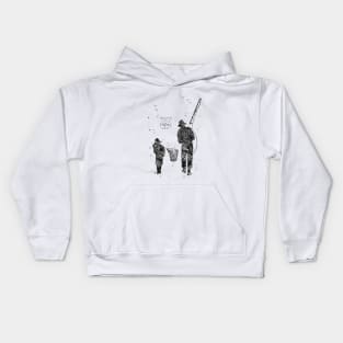 Father and son fishing Kids Hoodie